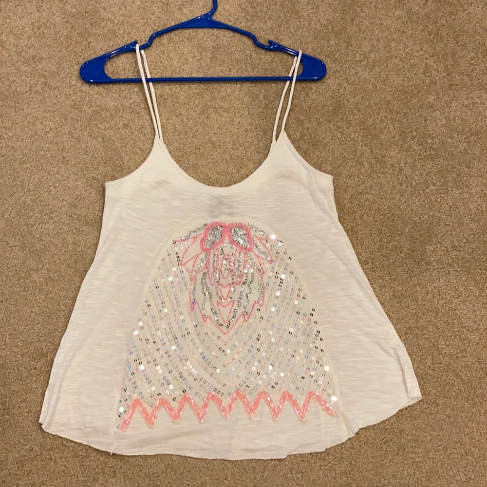 Free people sheer sequins Cami top